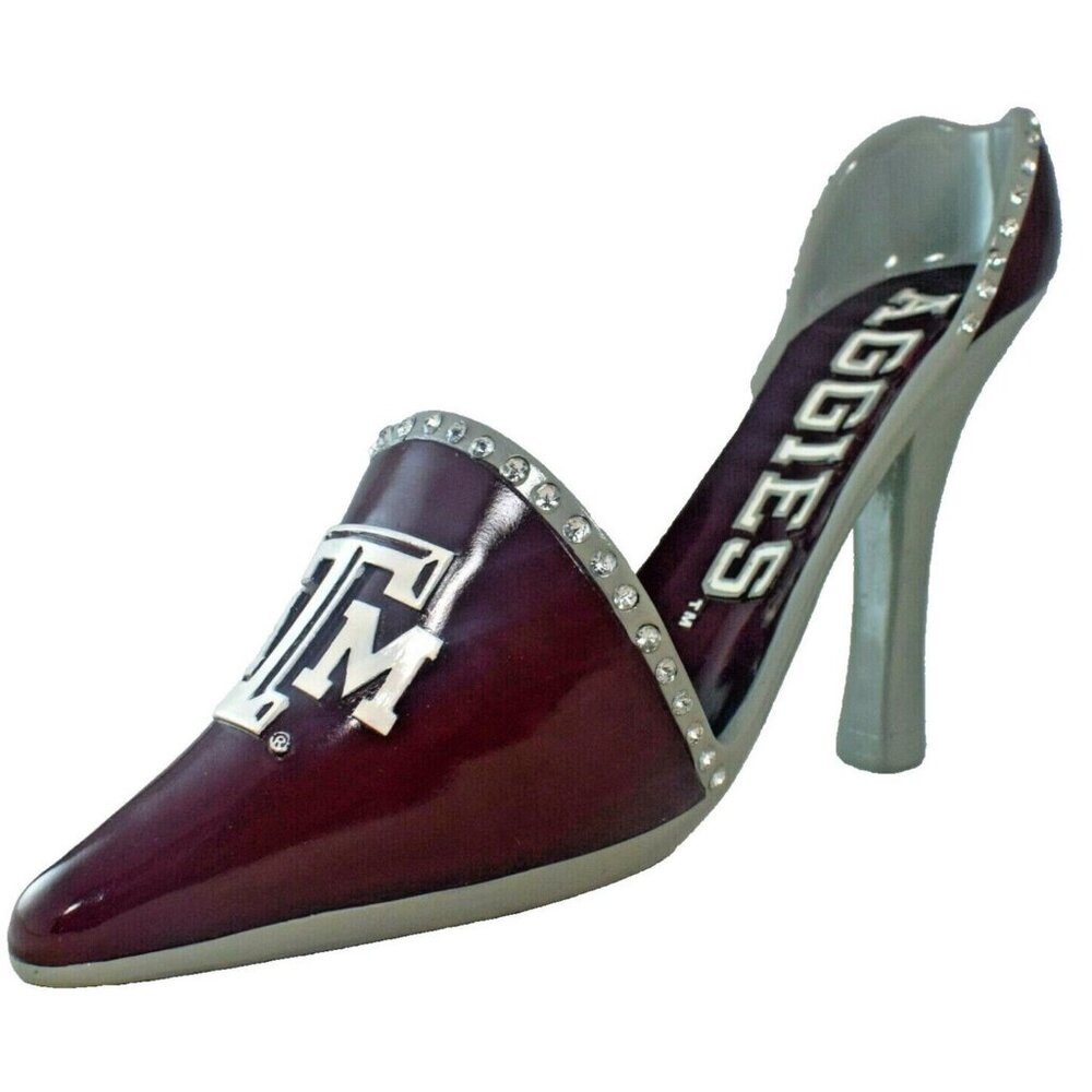 Texas A&M Aggies High Heel Shoe Wine Holder With Rhinestones